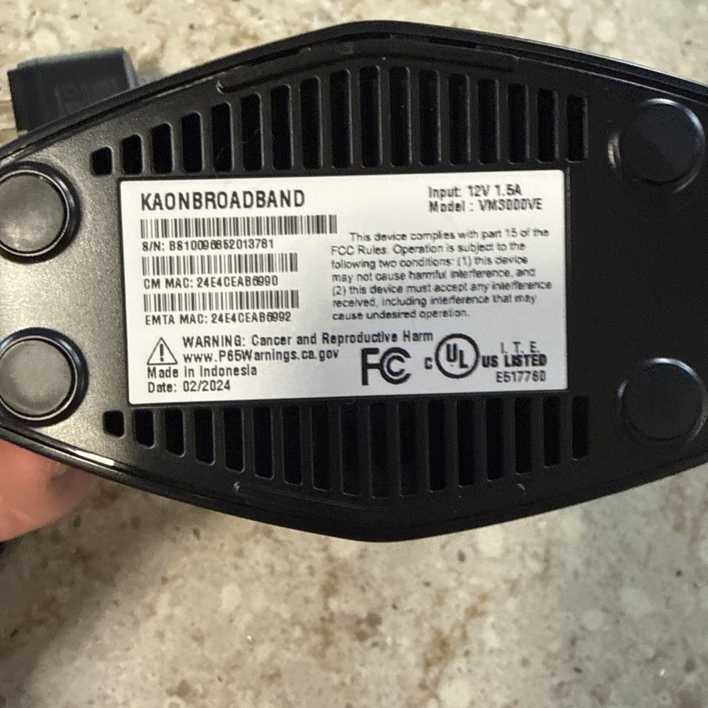 KAON Vm 3000VE Cable Modem Router WiFi - Picture 4 of 8